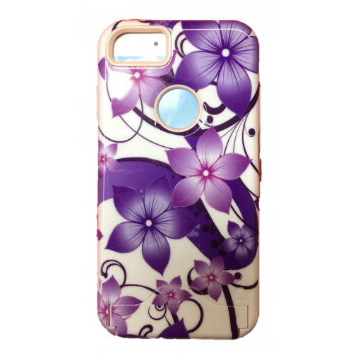 iPhone 7 Plus/8 Plus Printed Barlun Case Purple Flower